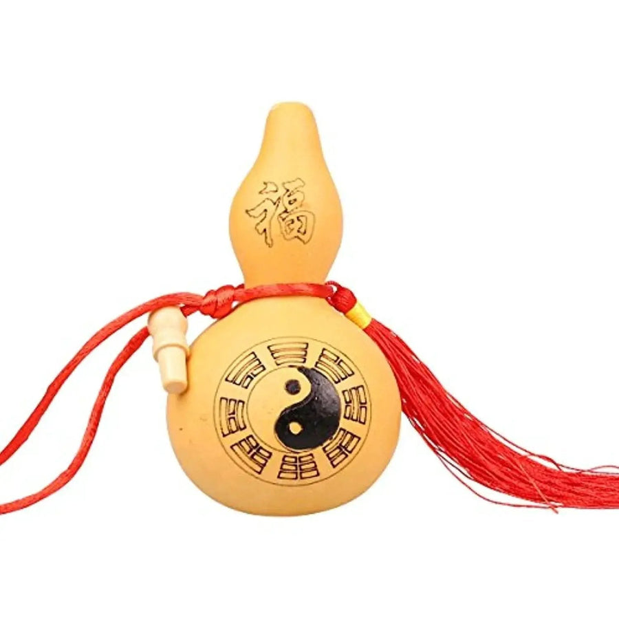 Yaoyijun Traditional Chinese Natrual Gourd/Chinese Good Luck Wu Lou/natual Hu Lu/Wooden of Cucurbit (one Piece) Fengshui Natural Bagua Wu Lou (Wu Lu) Gourd Hanging Amulet W Children(Natrual Gourd 1) by Brahmatells