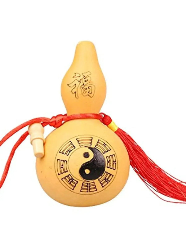 Yaoyijun Traditional Chinese Natrual Gourd/Chinese Good Luck Wu Lou/natual Hu Lu/Wooden of Cucurbit (one Piece) Fengshui Natural Bagua Wu Lou (Wu Lu) Gourd Hanging Amulet W Children(Natrual Gourd 1) by Brahmatells