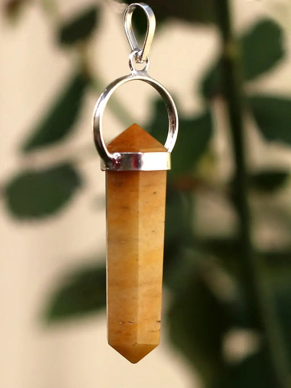 Yellow Jasper Double Side Pendant by Brahmatells