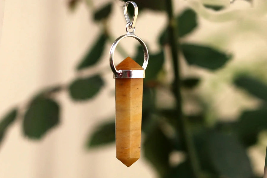 Yellow Jasper Double Side Pendant by Brahmatells