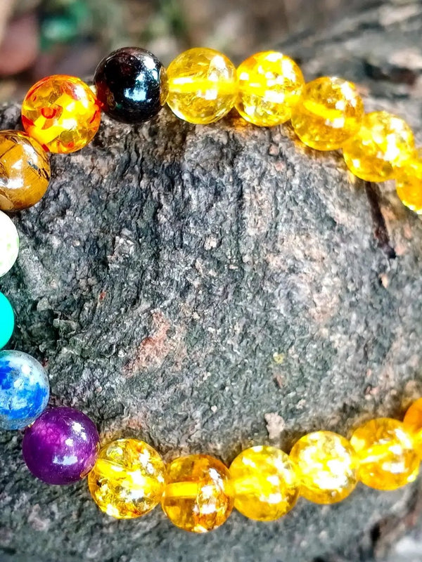 Yellow Sapphire & 7 Chakra Energy Bracelet – Brahmatells by Brahmatells