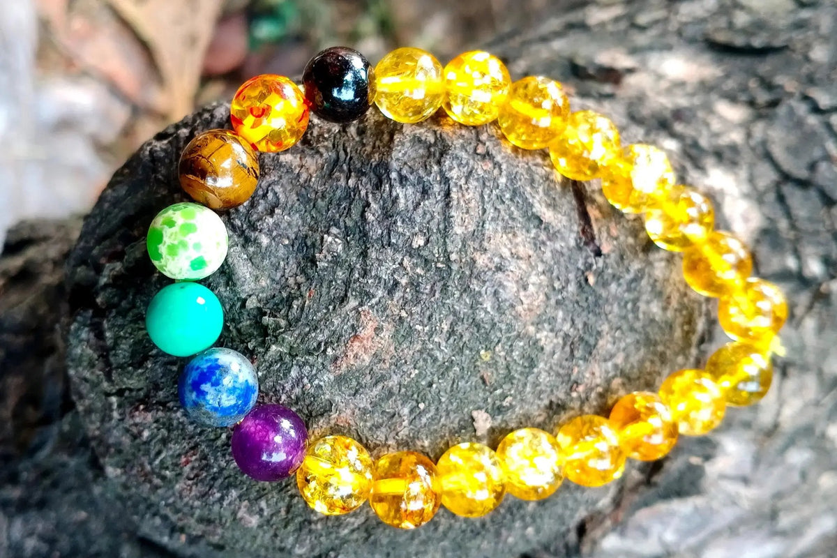 Yellow Sapphire & 7 Chakra Energy Bracelet – Brahmatells by Brahmatells